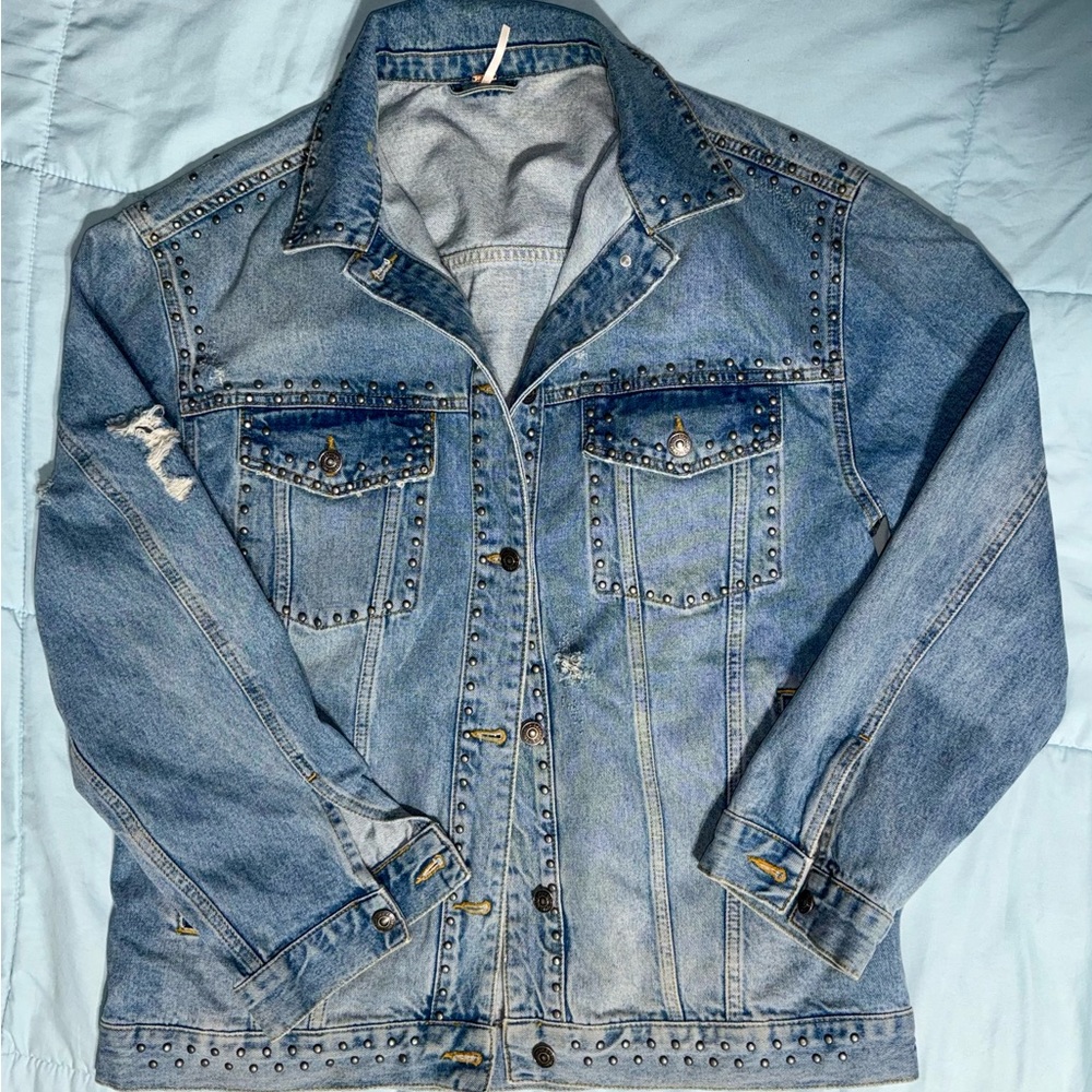 Free People Light Blue Denim Jacket NEVER WORN